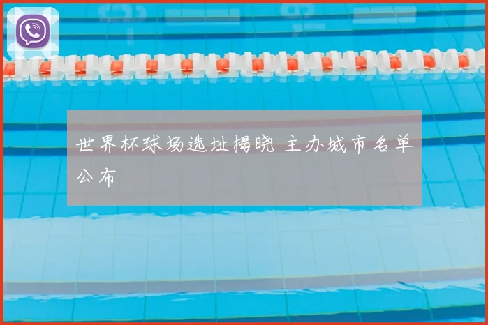 世界杯球场选址揭晓 主办城市名单公布